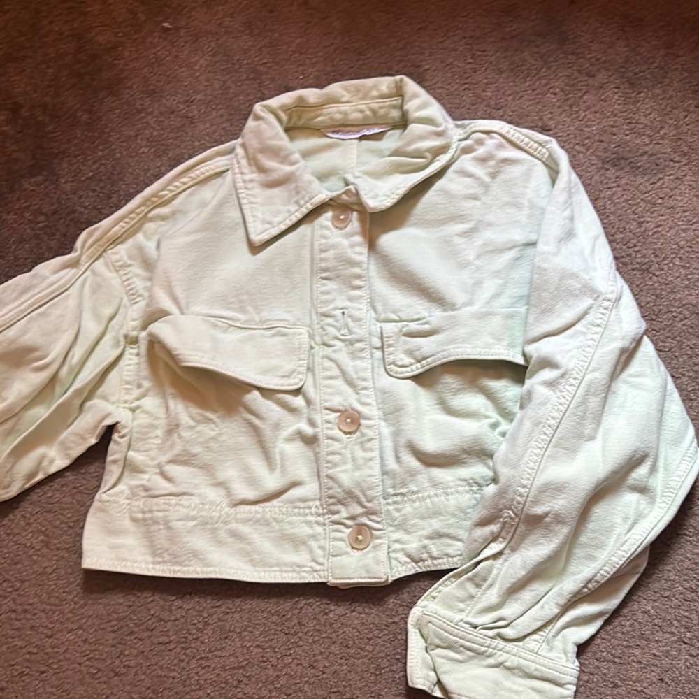 ZARA Green Cropped Jacket